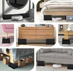 Bed Risers 4 Inch Heavy Duty,Oversized Couch Risers, Extra Wide Furniture Risers for Sofa Table Desk Headboard Chair Lifting,Rectangle Risering Blocks Support 6000 lbs(6 Pack Black)