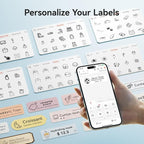 NIIMBOT Label Maker Machine Bluetooth Label Printer for School Home Office Organization,Wireless Mini Labeler D110 Upgraded Version, Label Machine with Label, Light Blue