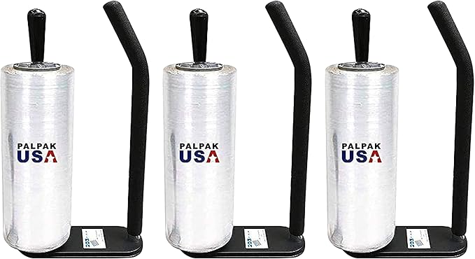 New! PalPak300 BACKSAVER - Best Selling Stretch Film Dispenser with Extended Handle, Industrial Strength for Packing Wrap, Holds 14"-20" Rolls with Adjustment Furniture, Boxes & Pallets (3 Pack)