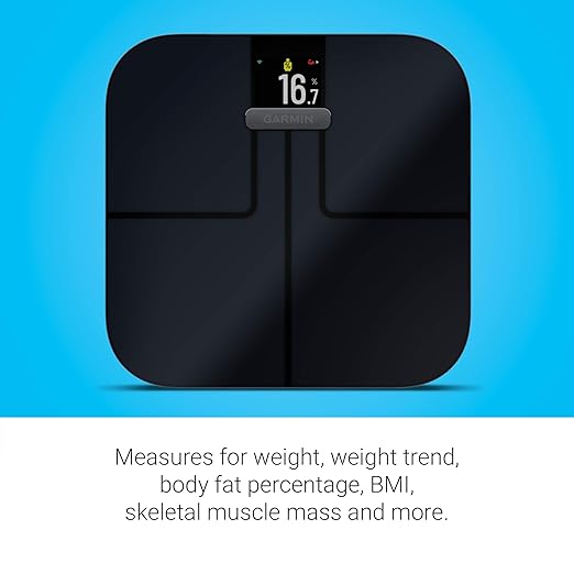 Garmin Index S2, Smart Scale with Wireless Connectivity, Measure Body Fat, Muscle, Bone Mass, Body Water% and More, Black (010-02294-02)
