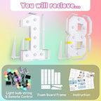 Marquee Numbers 18th Birthday Decoration: Colorful 3FT Large Light Up 18 Year Old Birthday Decorations Anniversary Backdrop Cardboard Sign 18 Colors Number 18 Mosaic Balloon Frame