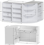 PAKASEPT Reception Desk with Counter for Retail & Checkout,Modern Front Reception Counter with Drawers & Open Shelves,L-Shaped Retail Counter with Storage for Countertop,Beauty Salon,Shop,Bar,White
