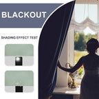 JIUZHEN Blackout Curtains for Bedroom– Thermal Insulated,Noise Reducing Room Darkening Privacy Rod Pocket Drapes for Living Room, Set of 2 Panels with Tiebacks, 42 x 54 inch Long, Light Green
