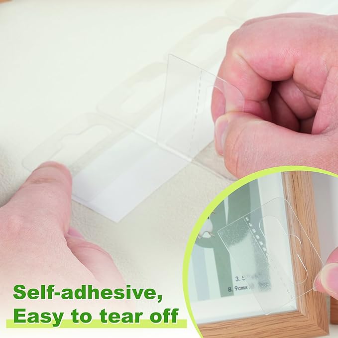 200 Pcs Hang Tabs, Clear Self-Adhesive Hanging Tabs, Heavy Duty Adhesive Hang Tags, Plastic Hang Tags with Slot Hole, Hanging Product Tags for Retail Display, 1.77x1.37 Inches