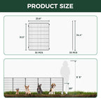 FXW Decorative Garden Fence for Yard - 32in(H) x 63.0ft(L) 32 Panels - Metal Fencing Panels - Animal Barrier Border for Dogs & Rabbits, Flower & Plant Edging