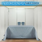 126" x 88" Trade Show Zip Up Table Cover 600D Oxford Waterproof Trade Show Table Cover Lockable Display Case Body Bag Showcases Tablecloth with Zipper Padlock for 8 ft Vendor Outdoor Wedding