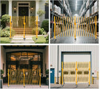 GYMTIME Industrial Expandable Metal Barricade, Safety Barrier with Casters, Flexible Mobile Gate, Adjustable Traffic Fence for Warehouse, Shopping mall, Garden, Yellow and Black, 18 Feet, 47 inch High