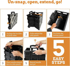 Inspired Living Ultra-Slim Rolling Collapsible Storage Pack-N-Roll Utility-carts, with Telescopic Handle, for Home, Garden, Shopping, Office, School use, Large, Zebra