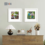 VCK Picture Frame Display Picture Photo Frame with High Definition Real Glass Front Display Tabletop and Wall Mounting (White, 12x12-5 Pack)