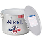 MirOil Oil Grease Bucket & Filter Pot, Silver (7 Gallon) – Fryer Container w/Lid Lock & Clip, Food Grade Interior Coating - Hot Grease Collection Pot - Made In USA – Model #60L