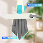 Grout Brush with Long Handle V Shape Floor Scrub Brush Stiff Bristle Grout Scrubber for Cleaning Bathroom Garage Kitchen Wall Tub Tile (1, White)