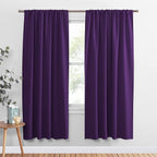 PONY DANCE Blackout Window Curtains - Energy Saving Thermal Insulated Blackout Curtains/Window Coverings with Rod Pocket Living Room Home Decoration, 42 W x 72 L, Royal Purple, 2 Panels
