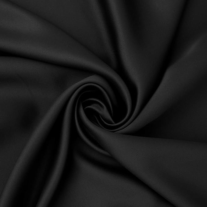 BGment Sliding Door Curtains for Living Room 1 Panel, Blackout Curtains 84 Inch Length Thermal Insulated and Soundproof Window Curtain Drapes for Bedroom, Black, Each Extra Wide Curtains 120 Inch