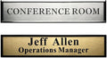 Personalized Name Plate for Door or Wall, 2 * 10 inch Custom Office Aluminum Door Name Plates with Two Lines Custom Text, Office Gifts for Coworkers Boss Teacher, Employee Appreciation Gifts