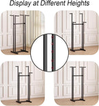 Black Clothes Racks with 4 Straight Arms, Metal Clothing Rack for Hanging Clothes, Freestanding Garment Rack Heavy Duty, 46" to 63" Adjustable Height Retail Clothing Rack for Boutiques Display