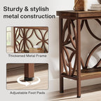 Tribesigns 70.9-Inch Narrow Sofa Table, Industrial Long Sofa Table Behind Couch, Entry Console Table with Storage for Entryway, Living Room, Foyer, Unique Design, Brown Glossy