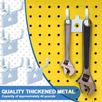 Tandefio 50 Pcs Pegboard Hooks Metal Prong Hook Peg Board for Hanging Hangers for Wall Picture Jewelry Display Tool (Silver)