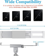 iPad Wall Mount, Security Anti-Theft Tablet Wall Mount Holder with Lock and Keys, 360° Swivel iPad Pro Mount, Compatible with 7-11 Inch Tablets (iPad, Galaxy Tab, Slate, Fire) – Silver