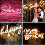Custom Neon Sign Personalised Neon Signs for Wedding Parties Business Wall Decor Custom Neon Signs Personalised Happy Birthday Neon Sign