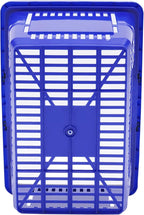 12PCS Shopping Baskets with Handles, Portable Wire Shopping Basket,Open&Stackable Design for Supermarket, Retail, Bookstore (Blue).
