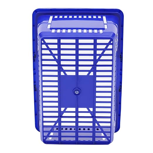 12Pcs 18L Shopping Baskets with Handles, Portable Plastic Retail Grocery Baskets Large Capacity for Stores, Supermarket, Retail, Groceries Shopping (Blue)