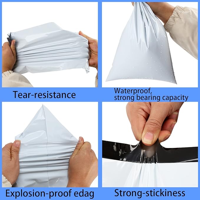 newlng Poly Mailers Shipping Bags Mailing bags100pcs 4 Assorted Sizes White Shipping Envelopes Self-sealing Adhesive Waterproof and Tear-Proof Packaging Bags Shipping Bags for Clothing Books Gift