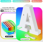 mooncow Rechargeable Light Up Letters,Colorful Marquee Letters with Remote,Gift Wrap Gifts,Bedroom Home Bar Party Decor (7)