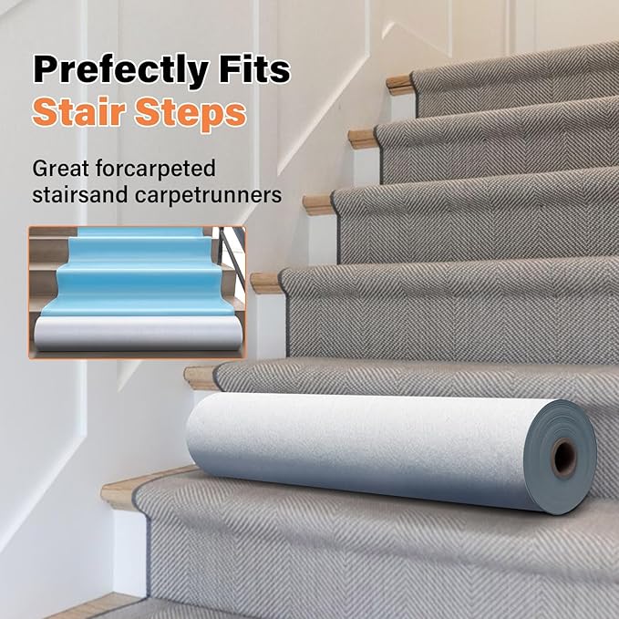 Temporary Floor Protection for Construction, Painting, Renovation, Protector Film for Hardwood Floors, Surface Carpet Protection Film, Tile&Hard Paint Protection Covers 325 sqft (39" x 100'-Sky Blue)