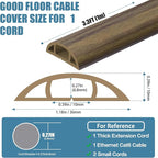 Floor Cord Covers for Wires 3.3FT Cable Hider Wire Cover Self Adhesive Cord Hider Floor for Offices, Homes, Workshops, Warehouses Cable Cavity 0.39" W x 0.27" H