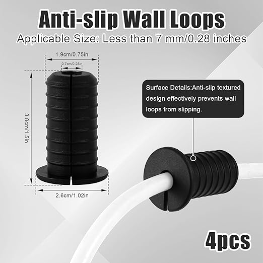 4pcs 3/4 Inch/19mm Cable Grommets for Starlink, Silicone Cable Routing Kit Anti-Slip Split Wall Hole Pass Through Bushing Grommet Cover for Ethernet/TV Wires Cord Protection Accessories (Black)