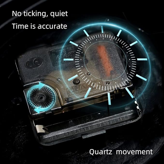 YOUKI Vintage Steampunk Desk Shelf Clocks,Mantle Clock,Decorative Battery Operated Table Top Clock,Quiet Non-Ticking,Small Clocks for Living Room,Bedroom,Office