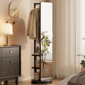 WoodsWhisper Full Length Mirror Coat Rack Solid Wood Floor Mirror 66"x12" Full Length Mirror with Stand Long Mirrors for Bedroom,Living Room
