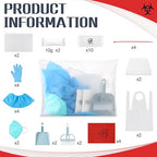 39 Pcs 2 Pack Bodily Fluid Clean up Pack Vomit Spill Cleaning Kit with Absorbent Powder Gloves Bags Tools for Restaurant Office Retirement Home