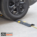 6 Pack 1-Channel Rubber Cable Protector Ramp, 17" x 6" x 1.3" inch Interlocking Floor Wire Cord Cable Cover, Visible at Night, Durable Rubber Speed Bump Hump Ramp (1-Channel 6 Pack)