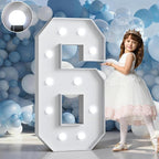 Marquee Numbers 4 Feet Tall Big Light Up Numbers 6th 16th 60th Happy Birthday Decorations Girl Boy Sweet 16 White Anniversary Party Decor Large Cardboard Prop Backdrop Sign 6