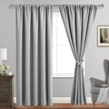 JIUZHEN Curtains for Bedroom - Thermal Insulated Blackout Curtains with Tiebacks, Room Darkening Curtains Energy Saving & Noise Reducing, 60 x 84 Inch Length Curtains for Living Room, Silver Grey