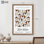 VCK 20x30 Frame 5 Pack - Brown Walnut, Natural Textured Solid Wood Poster Picture Frame, Wall Mounting Hanging