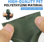 Automotive Wire Loom Tubing, Split Braided Cord Protectors from Pets No Chew, Flexible Cable Sleeve Cable Management for TV/Computer/Electric Wires (Deep Green, 5/8"-10ft)