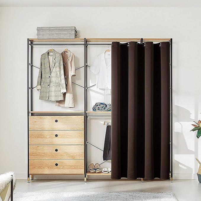 ChrisDowa Blackout Door Curtains for Doorway Privacy, Grommet Closet Curtains for Bedroom Closet Door, Thermal Insulated Temporary Doorway Cover Room Divider Drapes (1 Panel, Brown, 52 x 80 Inch)