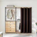 ChrisDowa Blackout Door Curtains for Doorway Privacy, Grommet Closet Curtains for Bedroom Closet Door, Thermal Insulated Temporary Doorway Cover Room Divider Drapes (1 Panel, Brown, 34 x 80 Inch)