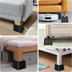 Bed Risers 5 Inch, Oversized Fit Up to 5.5" Legs, Heavy Duty Support 6000lbs, Stackable Bed Raising Blocks Furniture Sturdy Bed Lifts for College Dorm Rooms, Couches, Tables, Desks(4 Pack)