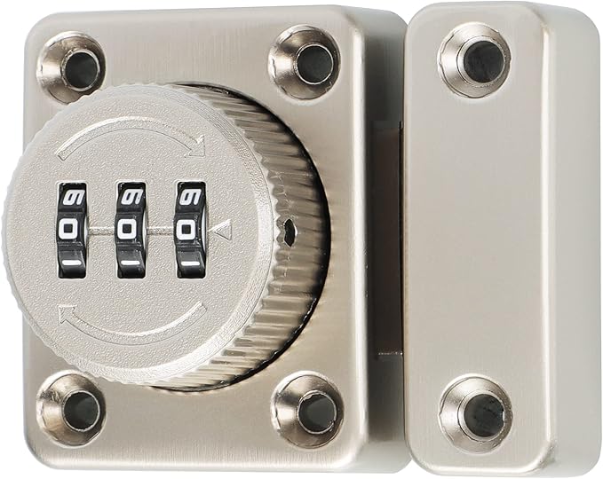 Alise Password Gate Latch Slide Bolt Latches Lock,Safety Double Sided Gate Hardware Locks,MSS002-S Silver