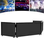 DJ Booth DJ Facade Table Station,67x20x15.7inch Portable Tabletop Event Facade DJ Booth Foldable Cover Screen -Folding Steel Frame Panel Stand with Carry Bag for Bars, Music Festivals, Weddings