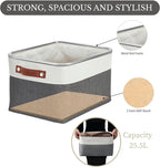DECOMOMO Storage Baskets for Shelves - Fabric Storage Bins, Linen Closet Organizers and Storage (Slate Grey & White, Large - 3 Pack)