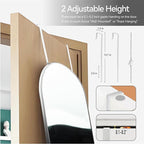 57x20 Door Hanging Full Length Mirror, Floor (Height 5.7ft just Body in1.3ft) Wall Mounted Metal Frame Arch Dressing Mirrors for Bedroom Bathroom Living Room 57 inch Silver