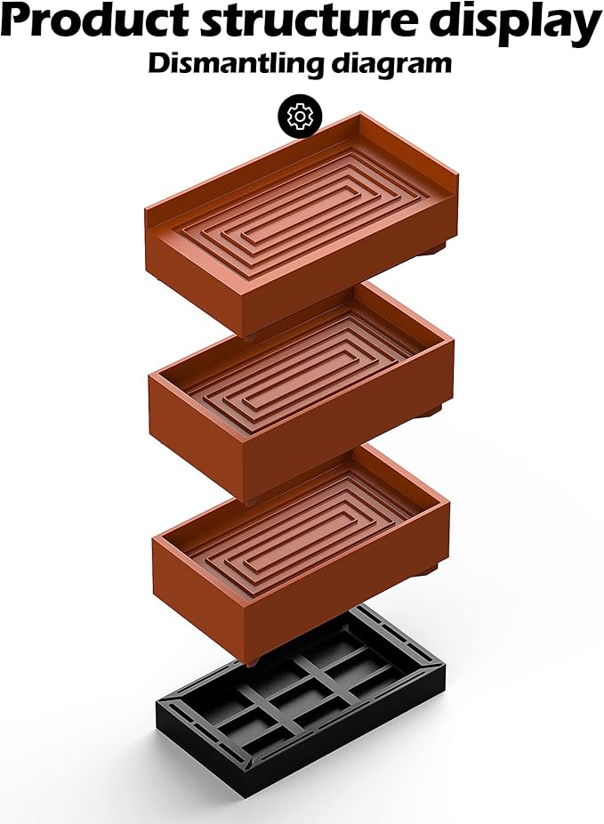 Furniture Risers, Tclouda Bed/Sofa/Desk/Table/Chair Leg/Fridge Lifts to 1.5, 3 and 4 in, Rectangle Adjustable Risers Blocks for Extenders, Heavy Duty Supports Up to 1300 Lbs, 3 in-Brown-Rectangle