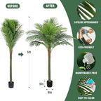 Palm Tree Artificial Tropical Plant 5FT Tall Faux Plants Indoor Fake Floor Plants Decorative Palm Tree Large Office Plant Artificial Palm Trees for Home House Decor