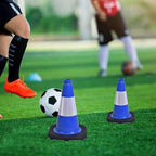 8 Pack 12 Inch Blue Safety Cones Durable with Black Base, Driveway Markers, Skating Practice, Pet Agility Training, Parking Lot Use (8, Blue, 12 Inch)