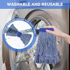 Commercial Heavy Duty Mop Heads Replacement for Rubbermaid: 3 Packs Industrial Wet Mop Head for Floor Cleaning - Cotton Commercial Products Wet Refills