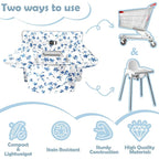 Shopping Cart Cover for Baby Girl Boy 2-in-1 High Chair Water Resistant High Chair Cover Blue Space Rocket Gender Neutral Cart Cover for Babies Padded Grocery Cart Cover for Baby